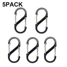 LOTANK 5Pcs Multicolor Aluminum Alloy 8‑Shape S‑Shaped Double Gate Hooks, Multifunctional Snap Buckles For Backpack Bag Outdoor Storage Hanging Accessories - Multicolor - View 7