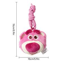 Miniso Authorized Disney Pixar Lotso Bear & Zootopia Plush Coin Purse, Multi-Purpose Mini Storage Bag, Wrist Strap Phone Lanyard Mini Bag, Soft Plush Earphone Case Keychain Wallet Phone Charm, Gift For Kids Girls - Light Grey - View 5