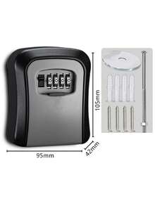 Outdoor Flip Cover Key Lock Box, Waterproof Wall-Mounted Metal & Plastic Key Storage Box, 4-Digit Resettable Combination Access, Ultra-Secure Key Hiding Box With Protective Cover, Upgraded Large Capacity Password Box, Suitable For Home/Car Keys - Multiple Styles - View 12
