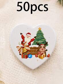 Custom Festive Christmas Heart Pin Badge, Personalized Photo Button Brooch, Customized Photo Pin Badge. - Style a - View 7