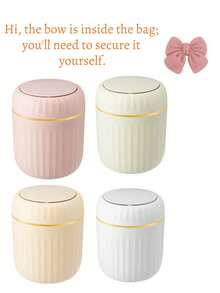New Desktop Trash Can With Large Opening And Press-Open Lid, Compact Luxury Press-Type Desktop Trash Can, Halloween Gift Creative Small Coffee Table Office Living Room Study With Lid, Decorated With Cute Bow, Holiday Gift, Desktop Trash Can, Press-Type Office Living Room Cute Bedroom Home Storage Bow, Decorated With Bow Mini Office Desktop Trash Can - View 8