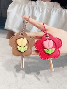 1 buah Gantungan Kunci Tulip, Gantungan Kunci Kulit PU Elegan, Tempat Penyimpanan dan Pelindung Kunci Rumah - Tas Kunci Wanita, Aksesori Gantungan Kunci Lembut, Cocok untuk Wanita dan Anak Perempuan, Hadiah Kecil Halloween dan Natal - View 9