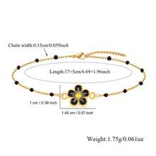 1pc New Fashion Flower Stainless Steel Chain Bracelet For Women - Flower - View 2