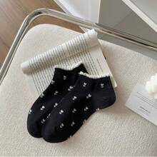 1/5/10 Pares de Meias Curtas Elegantes com Estampa Floral para Mulheres - Meias Casuais Respiráveis e Leves Invisíveis para Primavera/Verão, Punho Solto, Design Floral Decorativo, Tons Suaves, Adequadas para Uso Diário e Ocasiões Especiais, Estilo Coreano/Japonês, Design Minimalista, Meias de Barco para Mulheres, Unissex, Adequadas para Presentes do Dia dos Namorados e Ação de Graças - Multicolorido - Visão 8