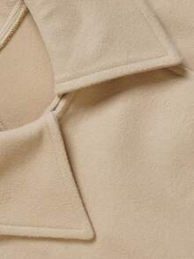 Fall Vintage Light Khaki Lapel Double Breasted Cape Jacket For Women, Loose Short Poncho Coat For Work Party - Khaki - View 4