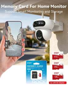 EAGET High Stability TF Memory Card For Security Camera, A1 U3 V30 Surveillance Micro SD Card With SD Adapter Indoor Outdoor Use - View 4