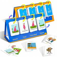 Children's English Sentence-Making Desktop Flip Board, Picture-Based Sentence-Building Early Education Flashcard Set, Replaceable Card Design With Rings, Fun Sentence-Assembling Educational Toy, Parent-Child Interactive Home Game, Holiday Birthday Gift For Boys And Girls, Suitable For Home And Classroom, Develops Language Expression, Starts Fun English Learning - Multicolor - View 2