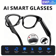 SENBONO High-Definition Smart Camera Glasses, Interchangeable Lens, Supports Photo/Video/Audio Recording/AI Voice Assistant/Multi-Language Translation, Dual Noise-Canceling Microphone, Wireless Communication, Suitable For Cycling, Work And Travel - View 10
