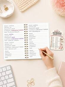 1 Set Buku Sandi & Stiker Pintasan Keyboard, Aksesoris Meja Kantor, Perlengkapan Kantor, Petunjuk Sandi Nama Pengguna Situs Web, Pengatur Email & Catatan untuk Rumah, Kantor & Hadiah Halloween - Buku Sandi A6 - View 2