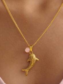 1pc Cute Whale Shark Ocean Element Pendant Necklace, Suitable For Daily Wear, Beach Vacation And Holiday Gift - Whale Shark Necklace - View 9