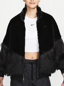 Nike Authentic Women's Sporty Patchwork Fashion Stand Collar Jacket HV8464-010 - HV8464-010 - View 2