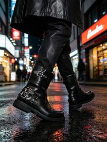 Men's Autumn/Winter Fashion Casual Boots, Non-Slip And Lightweight, Suitable For Daily Wear - Black - View 4
