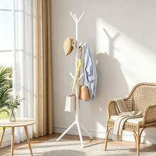Coat Rack. A Modern, Minimalist Coat Rack Featuring A Tree-Branch Design. This Freestanding Unit Is Suitable For The Bedroom; It Is A Space-Saving, Floor-Standing Solution Ideal For Organizing Items Such As Hats, Scarves, And Handbags. - Multicolor - View 4