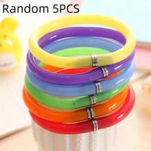 5pcs/10pcs Bracelet Pens, Random Colors, Cute Wristband Ballpoint Pens, Bracelet Pens, Bangle Pens, Creative Office Stationery. - Multiple Styles - View 3