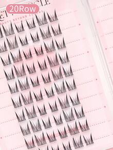 WANPIN 20 Rows 9-12mm Reusable Glue-Free Segmented Cluster False Eyelashes, Large Capacity Lash Book, Natural Eye Enhancement, Lightweight And Comfortable Wear, Easy To Apply, Suitable For Daily Eye Makeup - C - View 6
