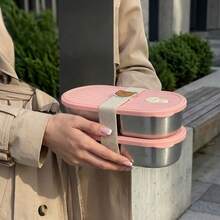 304 Stainless Steel Lunch Box, Reusable Leak Proof Bento Box, PortableLunch Container, Fruit Salad Food Storage Container, Dishwasher & Microwave Allowable, Suitable For Student And Adult Use In School, Office, Picnic, Travel, Back To School - Multicolor - View 7
