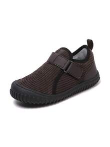 Toddler Warm Round Toe Solid Color Patchwork Minimalist Baby Shoes, Suitable For Daily Casual Wear, Outings And Home - Coffee Brown - View 3