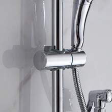 Drill‑Free Adjustable Shower Slide Bar Bracket, Wall‑Mounted Handheld Shower Head Holder, Bathroom Shower Riser Rail Replacement Accessory - Shower Rack - View 7