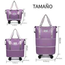 Rolling Travel Bags - Burgundy - View 6