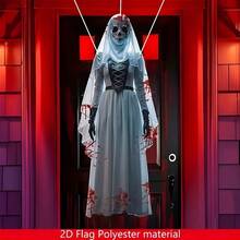 2D Flat Halloween Scary Bride Hanging Decoration, Perfect For Halloween Party Decor, Haunted House Decoration - Multicolor - View 8