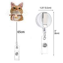 1pc Funny Cat Acrylic Retractable Badge Reel, Medical Badge Holder, ID Card Holder, Gift For Cat Lovers - Multi-color a - View 7