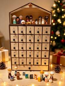Adult Fall Winter Holiday Nativity Advent Calendar Set, Christmas Home Decor Gift For Festival Party - A - View 4