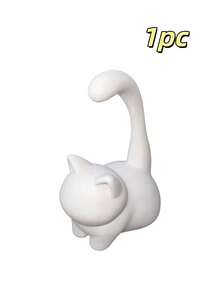 1/2pcs Minimalist Cat Ring Holder, Desktop Jewelry Display Stand, Vanity Decor Ornament, Small Accessory Organizer, Home Aesthetic Decor - Multicolor - View 10