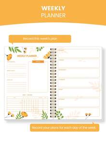 BUBU 1pc Weekly Planner Notebook, Undated Weekly Organizer With Weekly Goals, To-Do List & Monday-Sunday Planning Sections For Study, Work And Home, Back To School Supplies Office Desk Accessories - A5 - View 5