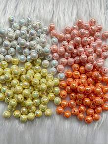 10mm 4‑Color Mixed Pack Aurora AB Iridescent Round Acrylic Loose Beads, Large Hole Spacer Beads For DIY Bracelet Keychain Phone Charm Jewelry Making Supplies - Multicolor - View 8