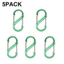 LOTANK 5Pcs Multicolor Aluminum Alloy 8‑Shape S‑Shaped Double Gate Hooks, Multifunctional Snap Buckles For Backpack Bag Outdoor Storage Hanging Accessories - Multicolor - View 10