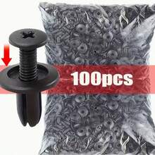 100pcs Black Plastic Rivet Fasteners For Car Door Trim Bumper Fender Liner Retainer Clips Universal Auto Push Pin Screws - A - View 7
