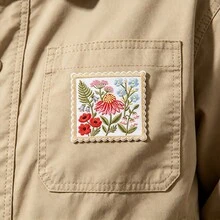 1Pc Wildflower Embroidery Patch, Botanical Flower Patch, Vintage Floral Garden Embroidered Badge For Jacket Backpack Hat Nature Decor - A - View 7
