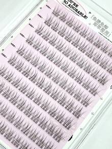 OBOVAY 100pcs Glue-Free False Eyelashes, 10/11/12mm Mixed Assortment, Natural Lazy 3-In-1 Devil Fish Scale Segmented Eyelashes, C Curl Single Cluster, High Density Suitable For Beginners, Eyelash Clusters, Single Cluster False Eyelashes, False Eyelashes - C - View 8