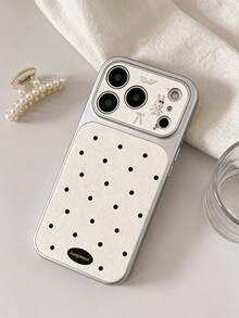Cute Polka Dot Rabbit Phone Case, Leather Texture Large Window Camera Protection Cover, Sweet Bow Angel Wing Design Shockproof Soft Phone Shell For IPhone Galaxy Android Smart Phone,Shell For Phone Honor Galaxy Transsion Smart Phones - White Ch - View 3