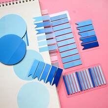 6pcs/Pack Index Tabs Labels PET Semi-Transparent Blue Series Sticky Notes Marker Tabs Student Textbook Record Tabs Reading Book Memo Tabs School Supplies Back To School Supplies Ultra-Thin Index Tabs - one-size - View 1