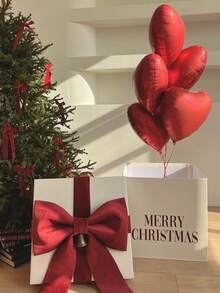 Christmas Reindeer And Plaid Pattern 4D Foil Balloon Set, Red Cream Latex Balloons, Reusable Balloons For Winter Christmas Holiday Home Party Background Decoration, - Christmas Reindeer - View 6
