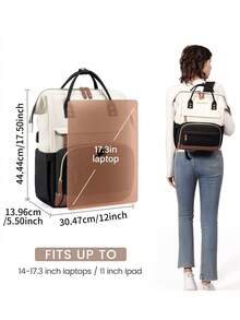 NEWHEY Men's 17.3 Inch Laptop Backpack, Waterproof Anti-Theft Multi-Pocket Travel Backpack, Lightweight Fashion Business Commute Laptop Bag, Men's Gift - Black - View 6