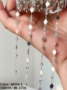 1 Pack, 1 Meter Geometric Rhombus Handmade Chain, Suitable For Necklace, Bracelet And Other Jewelry Making DIY Accessories - Geometric Rhombus Chain - View 19
