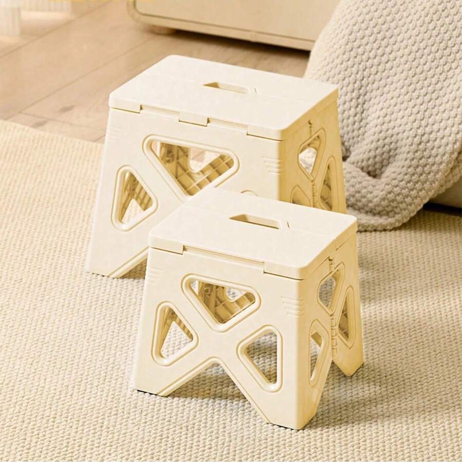 1Pc Ultra Lightweight Foldable Mini Stool Height Adjustable Plastic Telescoping Seat For Home Kitchen Bathroom Fishing Camping Hiking Travel Outdoor Use Non Slip Compact Storage Space Saving Portable Chair Christmas Holiday Gift For Adults