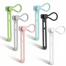 5pcs Multi-Function Silicone Strap Storage Clips, Hanging Storage Organizer Ties, Kitchen Tool Storage, Bathroom Tool Storage, Home Tool Storage, Handle Tool Hanging Storage, Home Decor, Room Decor - Multicolor - View 1