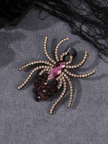 2pcs Halloween Spider Personalized Hair Clips BB Clips Bangs Clips Rhinestone Decor Hair Accessories Dark Style - Multicolor - View 8