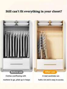 1/2pcs Multi-Layer Multi-Function Pants Rack, Space-Saving Folding Design, Effectively Organizes Wardrobe, Suitable For Jeans, Leggings And Casual Pants Storage, Non-Slip Pants Rack For Home Use, Easy To Assemble, Holiday Preparation Choice - Multicolor - View 7