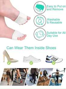 2PCS Five-Finger Toe Separators, Toe Overlap Prevention Pads, Forefoot Care, Pressure Relief, Anti-Friction - Multicolor - View 4