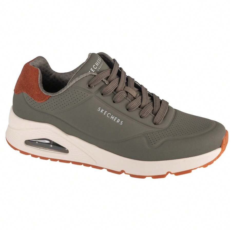 Skechers سكيتشرز أونو - سووتد أون إير 183004-OLV للرجال، أحذية رياضية خضراء - أخضر - مشاهدة 1