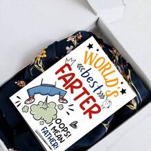 1pc Humorous Father's Day Greeting Card - World's Best Dad, Perfect Gift For Children To Give To Father On Birthday And Special Occasions, High-Quality Paper Material, Suitable For Anyone - One Size Fits All - View 2