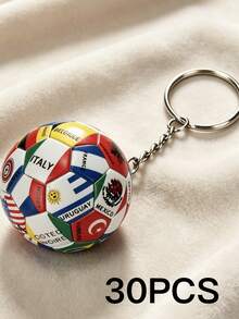 Exquisito llavero de fútbol, diseño impreso, balón de fútbol conmemorativo de la Copa del Mundo, colgante de mini balón de fútbol con bandera nacional, accesorio esencial para aficionados al fútbol, adecuado para mochilas y coches, llavero de fútbol creativo para estudiantes y aficionados - Universal - Ver 10