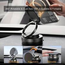 KELEEL Magnetic Car Phone Holder, Compact Foldable Phone Mount, Strong Nano Adhesive & N52 Magnet, 360° Adjustable Dashboard/Windshield Installation, Compatible With Apple 17/16/15/14/13/12 And MagSafe Devices - 3-axis Model - Vacuum Suction - View 12