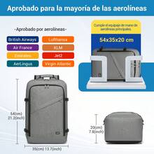 Cabin Bag 40x20x25cm 44x20x33cm 54x20x35cm Ryanair Underfloor Backpack Waterproof Travel Backpack Hand Luggage 20L 30L 38L Lightweight Business Work Gym Uni Laptop Daypack For Men Women - Grey - View 5