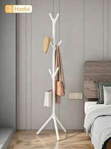 Household Tree-Shaped Floor Coat Rack, Easy Assembly Vertical Coat Rack, Vertical Coat Rack, Triangular Stable Base, Multi-Prong Hook Design. Suitable For Bedroom, Entryway, Strong Load-Bearing, Storage For Coats, Bags, Hats, Minimalist Versatile, Space-Saving, Practical Home Storage Item. - Multicolor - View 21