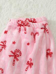Women's Flannel Pajama Pants With Christmas Print, Autumn/Winter - Pink - View 4